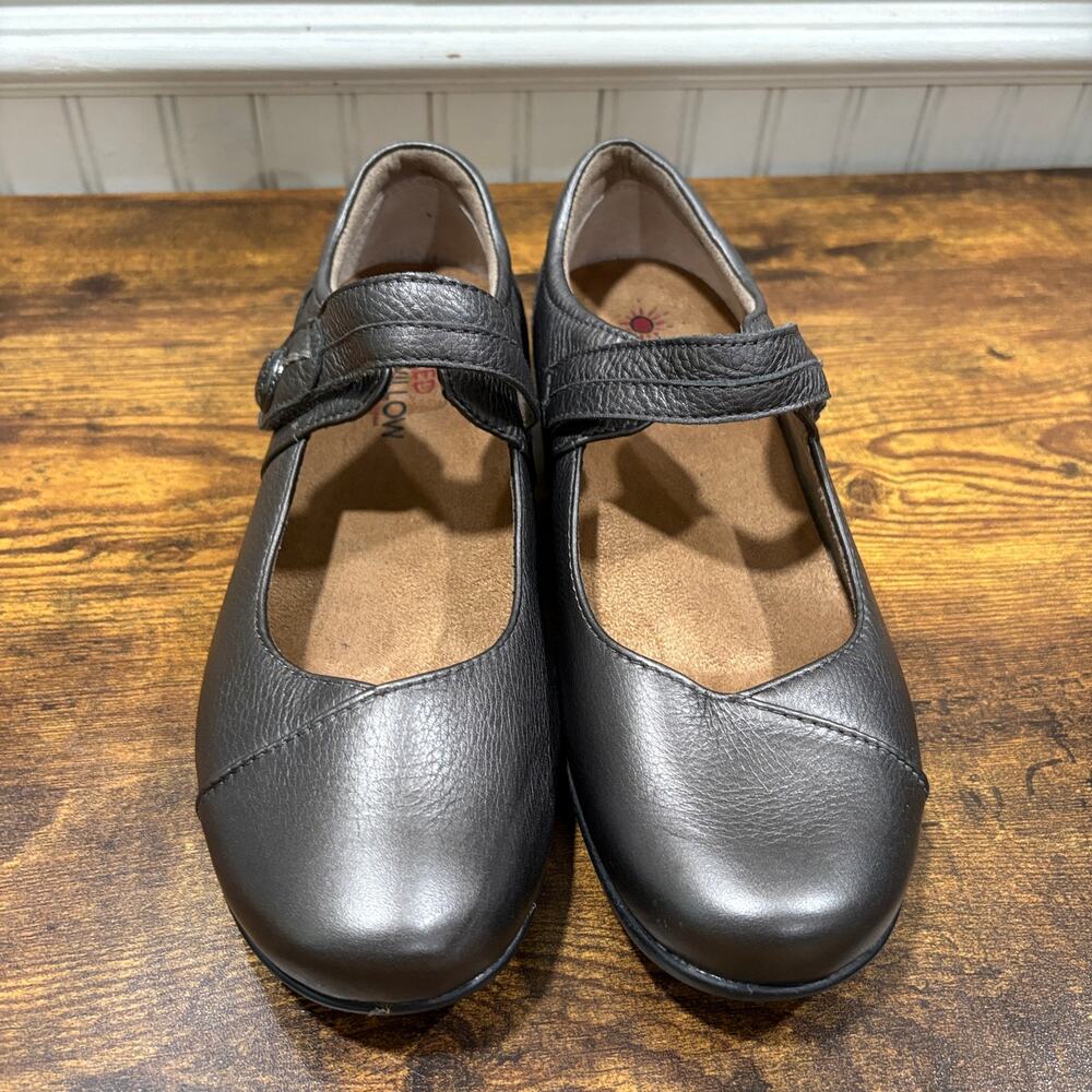Taos Red Willow EU 40 US 9 Leather Mary Jane Shoes Metallic Gray Comfort Walking - Picture 3 of 14